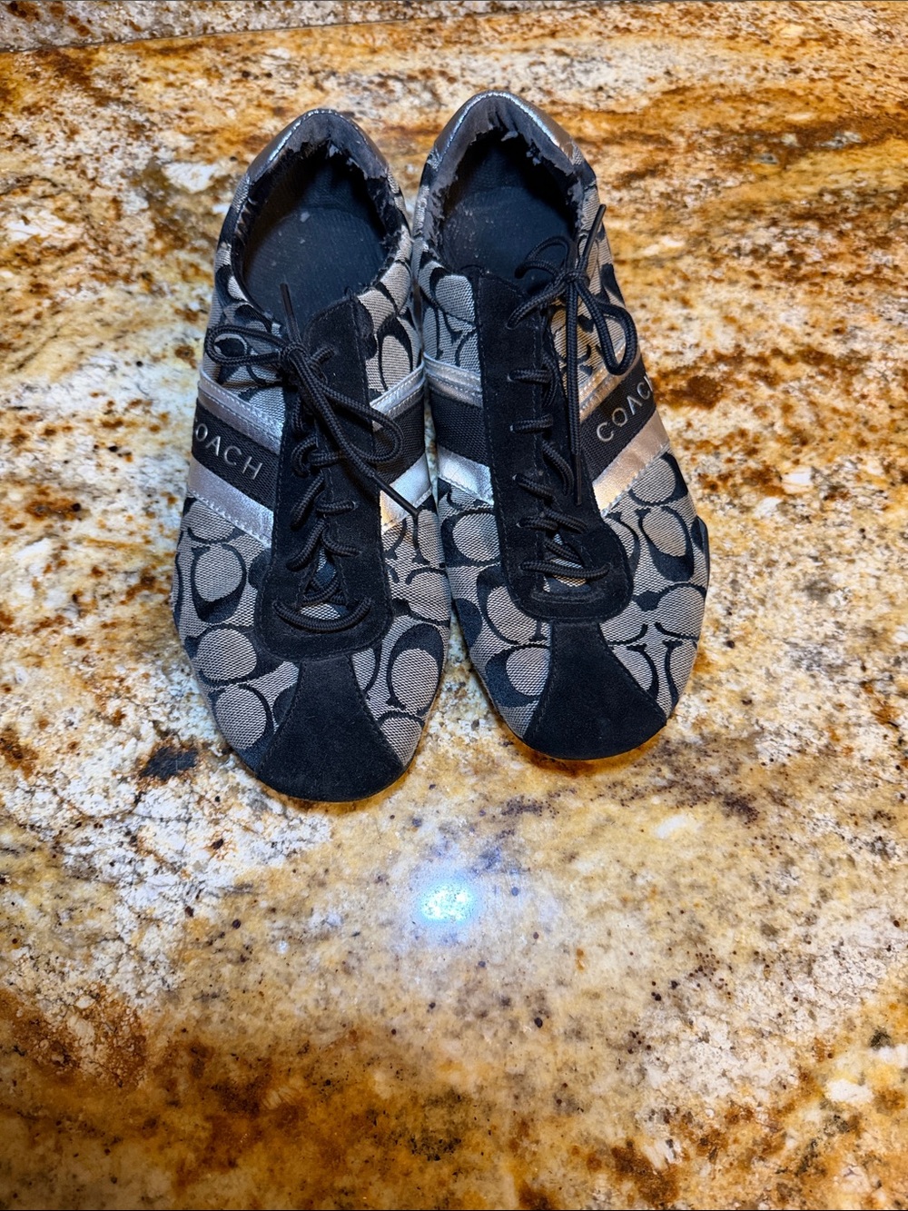 Coach Black and Gray Signature Canvas Sneakers